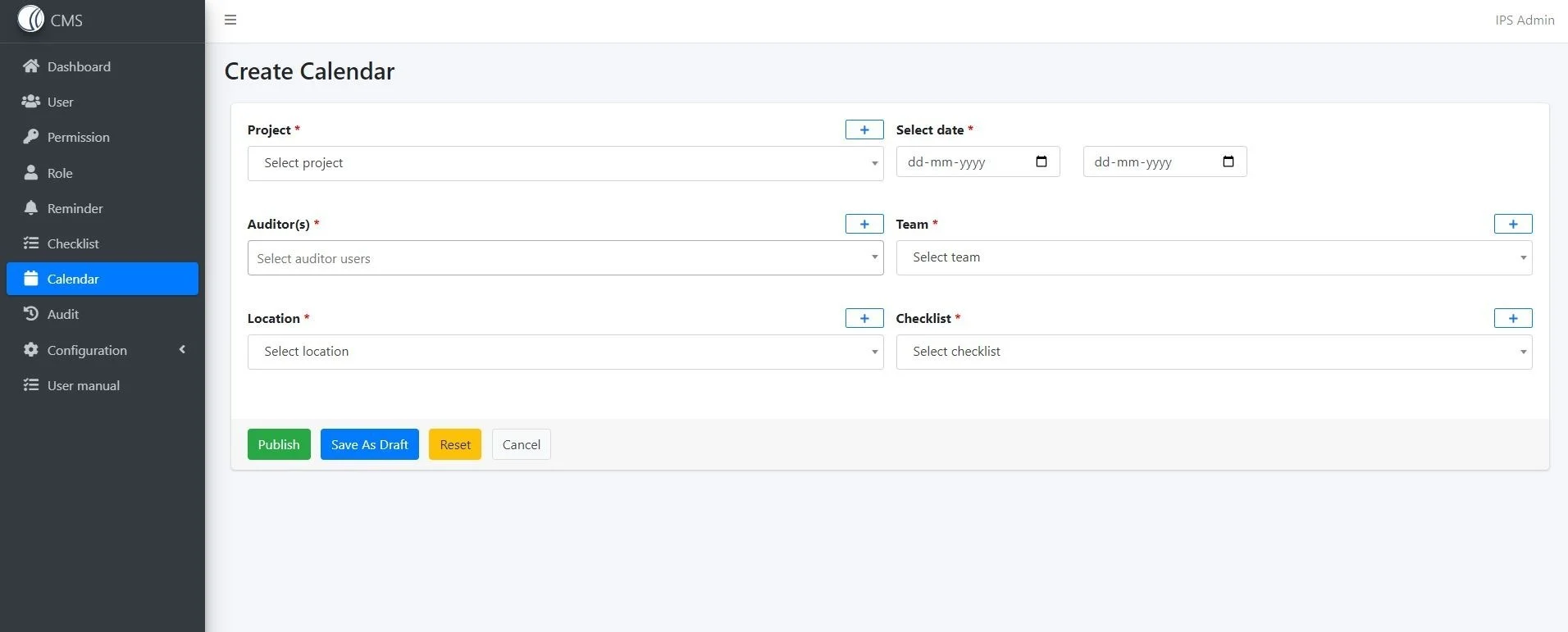 CMS Dashboard