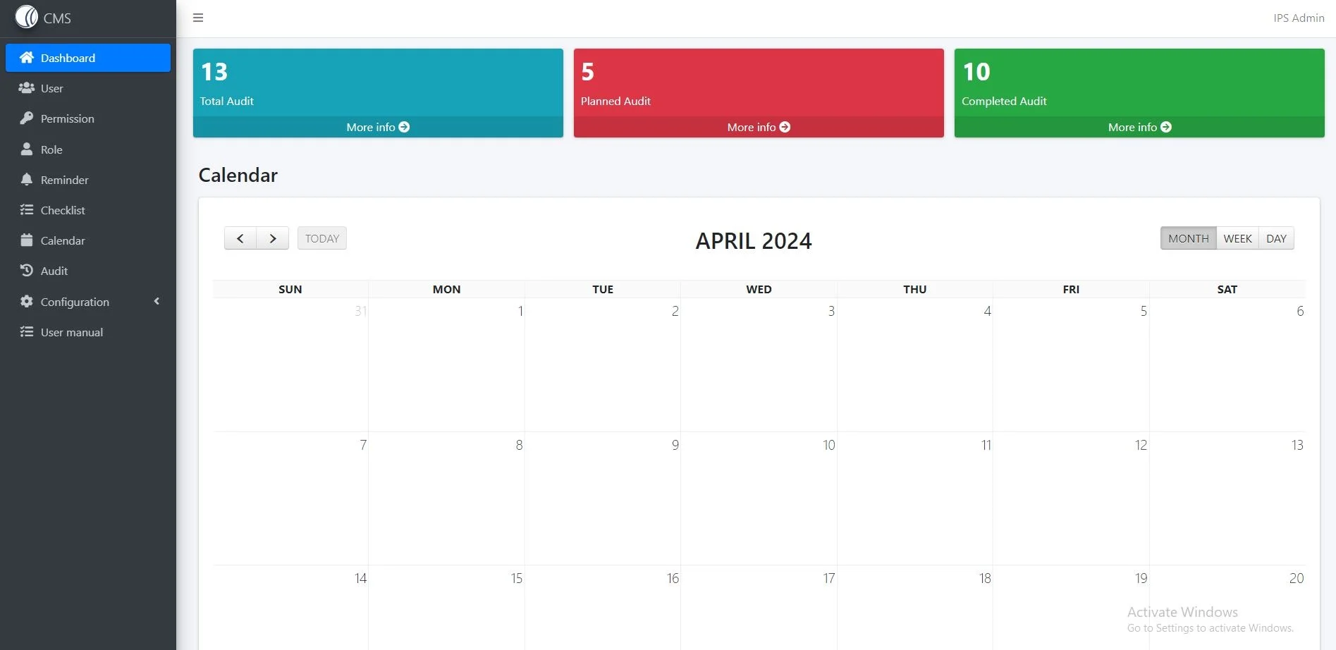 CMS Dashboard