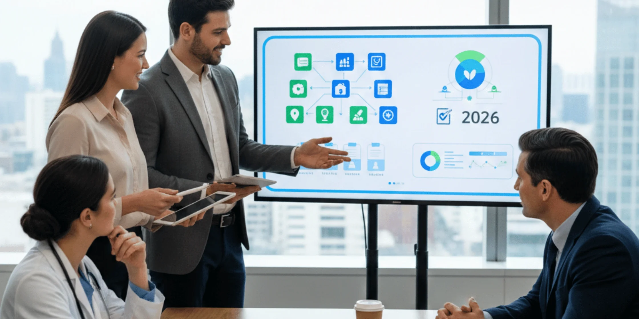 Provider Recredentialing Process Requirements Compliance 2026 Professional CVO specialists presenting a 2026 healthcare recredentialing compliance strategy to medical providers