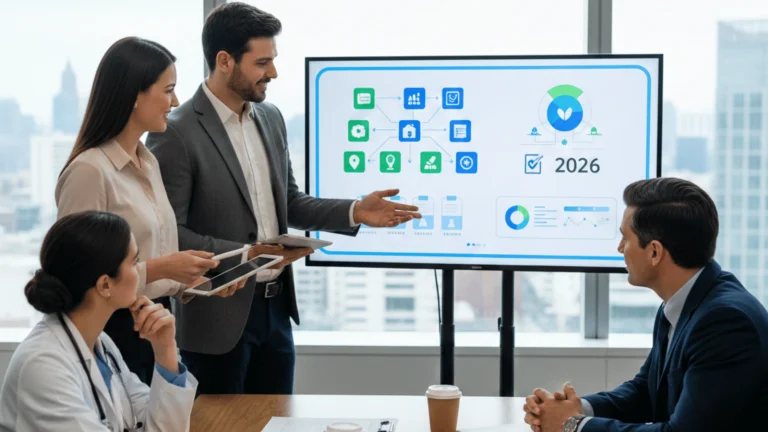 Professional CVO specialists presenting a 2026 healthcare recredentialing compliance strategy to medical providers