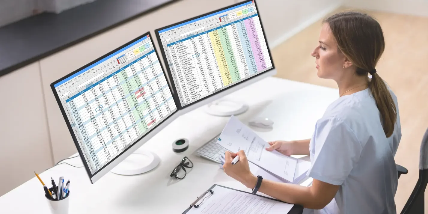 Healthcare professional identifying ICD-10 coding errors